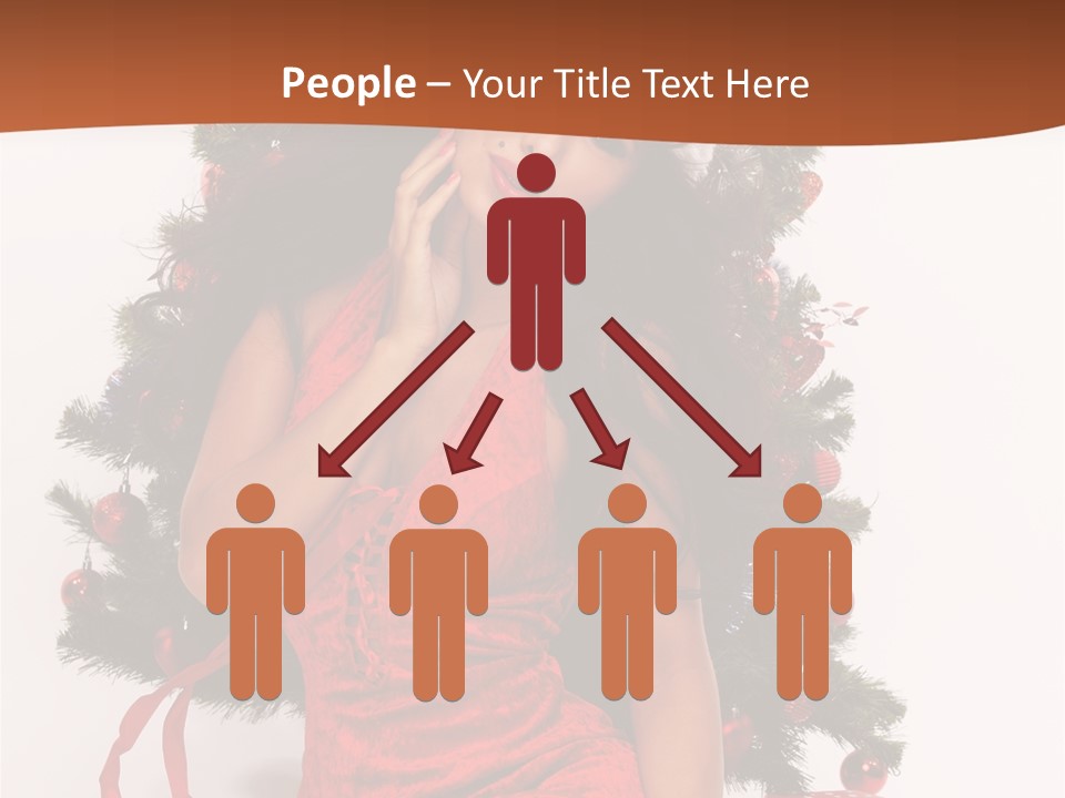 Christmas Tree Girls PowerPoint Template
