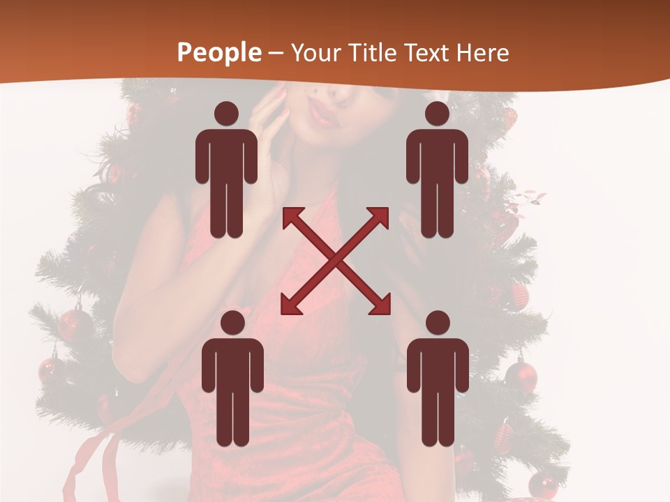 Christmas Tree Girls PowerPoint Template