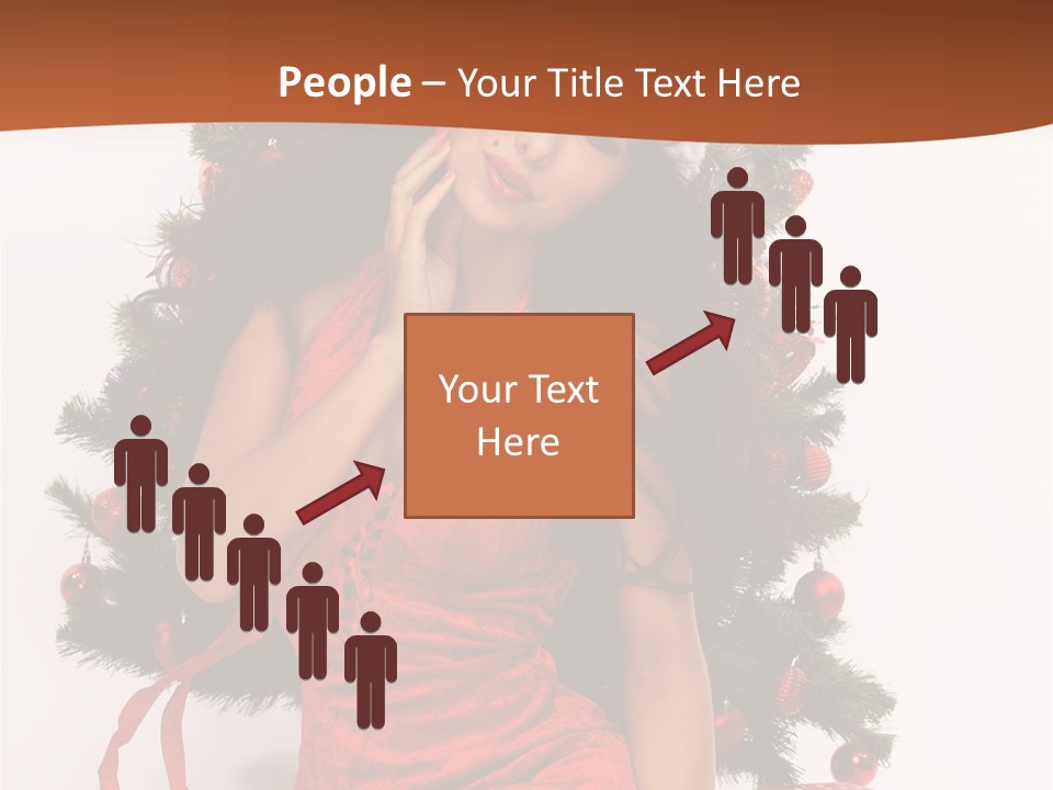 Christmas Tree Girls PowerPoint Template
