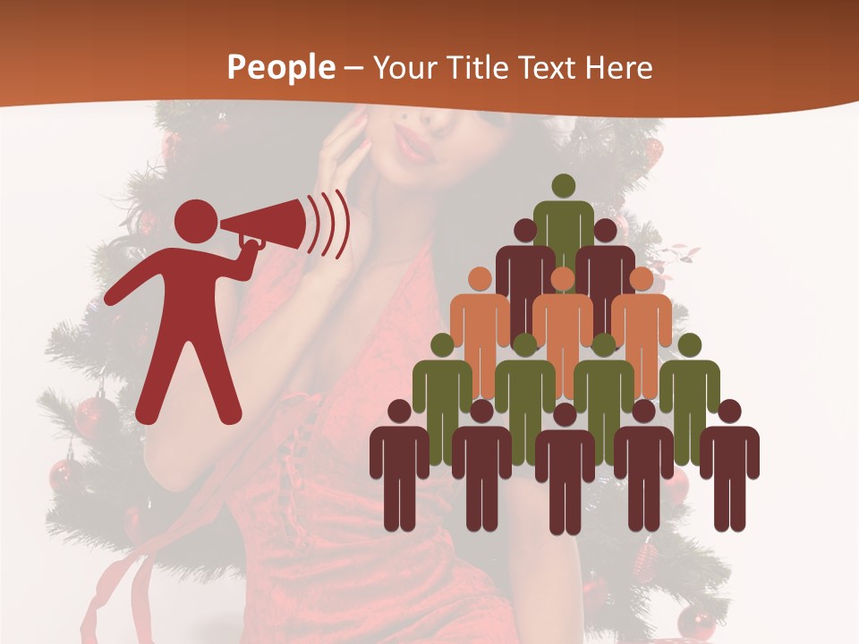 Christmas Tree Girls PowerPoint Template