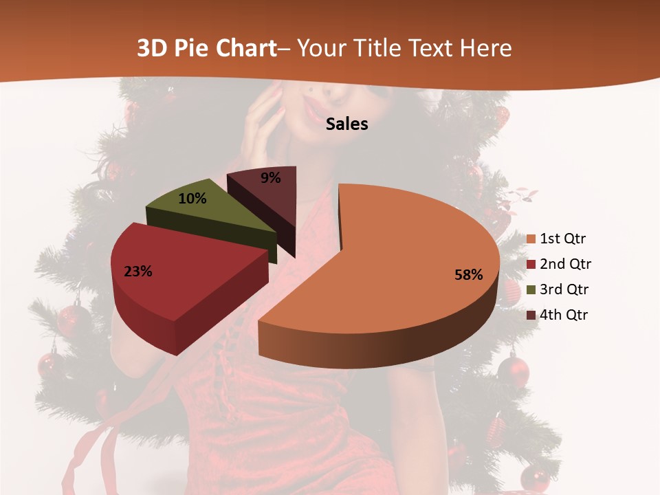 Christmas Tree Girls PowerPoint Template