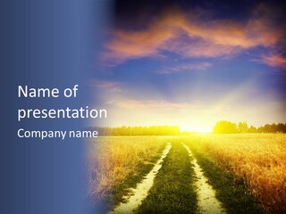 Area Road Corn PowerPoint Template