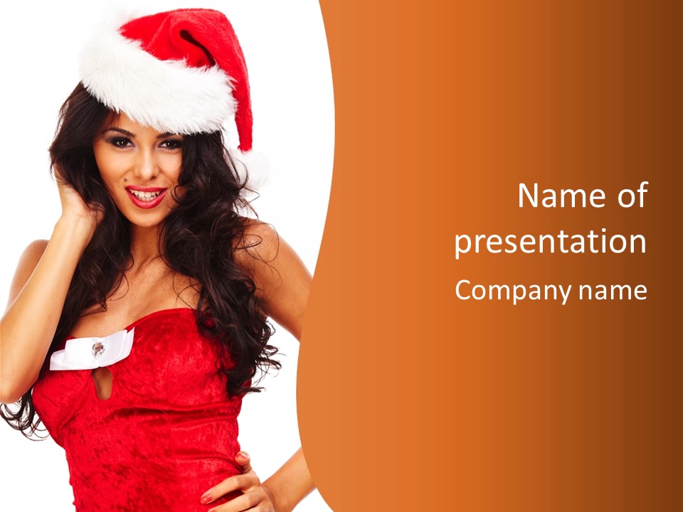 Santa Claus Girls PowerPoint Template