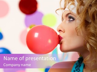 Blowing Bubble Gum PowerPoint Template
