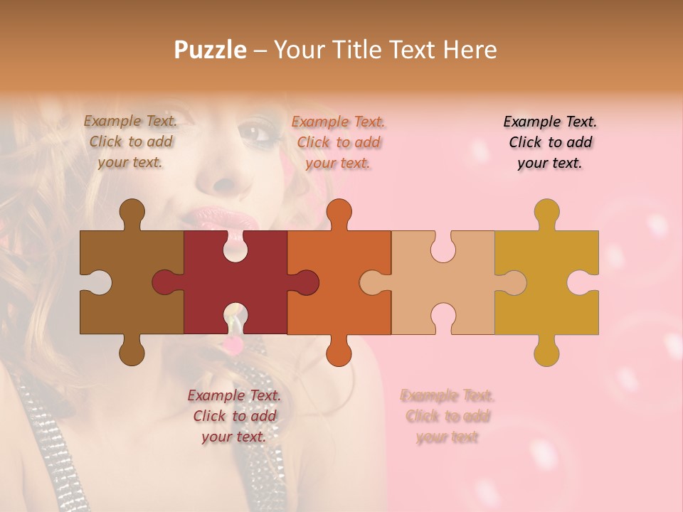 Bubbles Lipstick Portrait PowerPoint Template