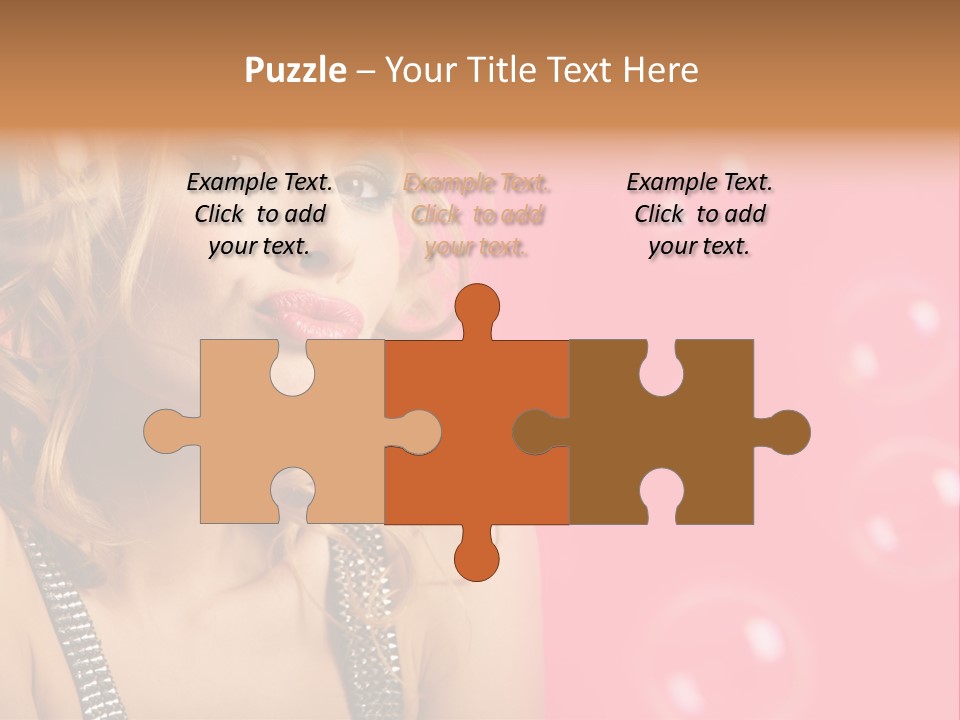 Bubbles Lipstick Portrait PowerPoint Template