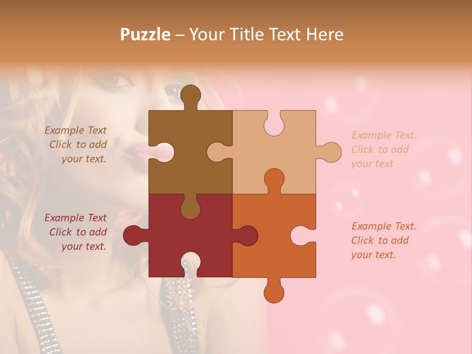 Bubbles Lipstick Portrait PowerPoint Template