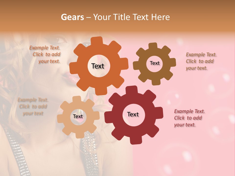 Bubbles Lipstick Portrait PowerPoint Template