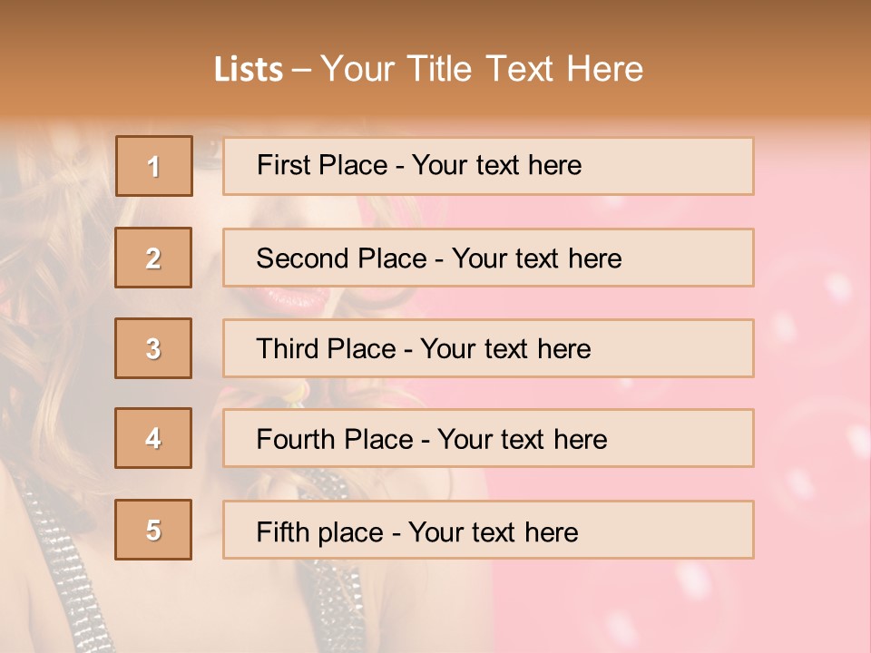 Bubbles Lipstick Portrait PowerPoint Template