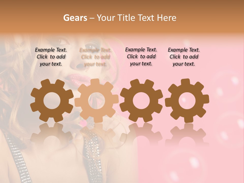 Bubbles Lipstick Portrait PowerPoint Template