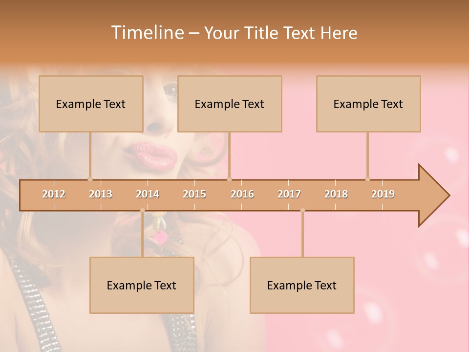 Bubbles Lipstick Portrait PowerPoint Template