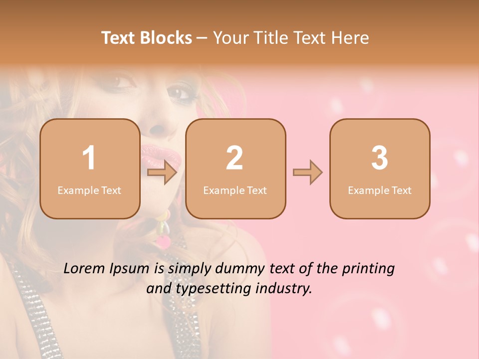 Bubbles Lipstick Portrait PowerPoint Template