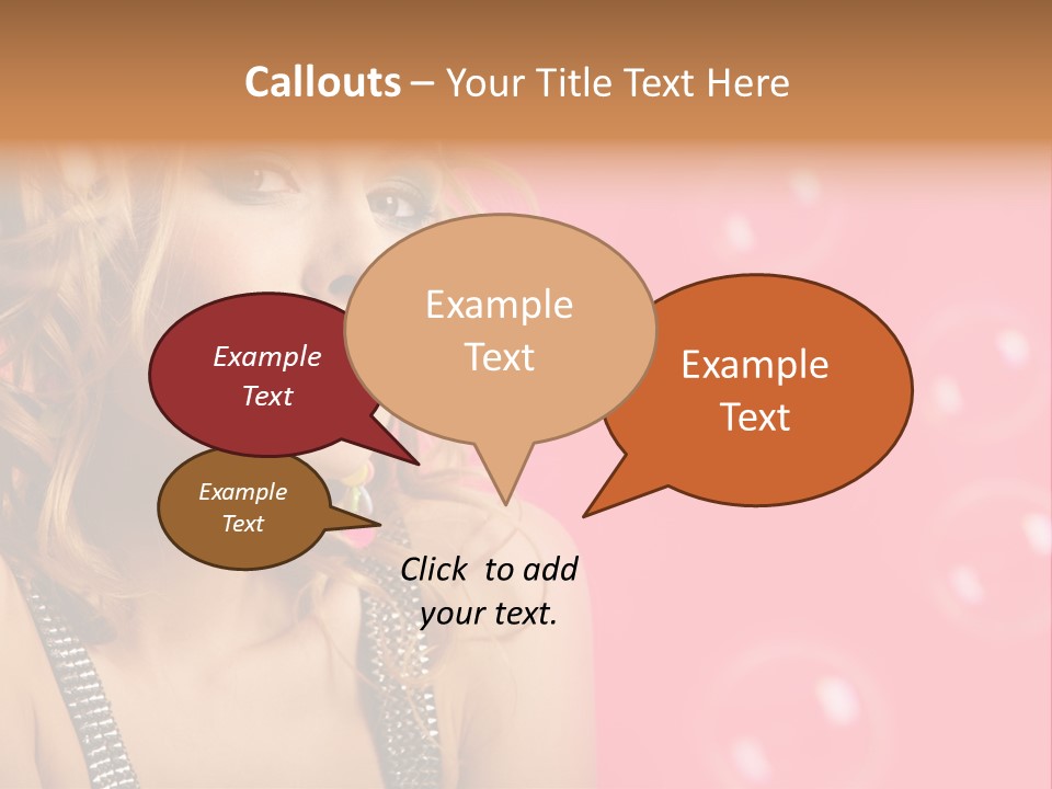 Bubbles Lipstick Portrait PowerPoint Template