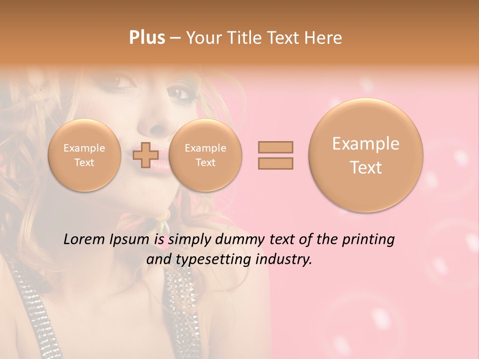 Bubbles Lipstick Portrait PowerPoint Template