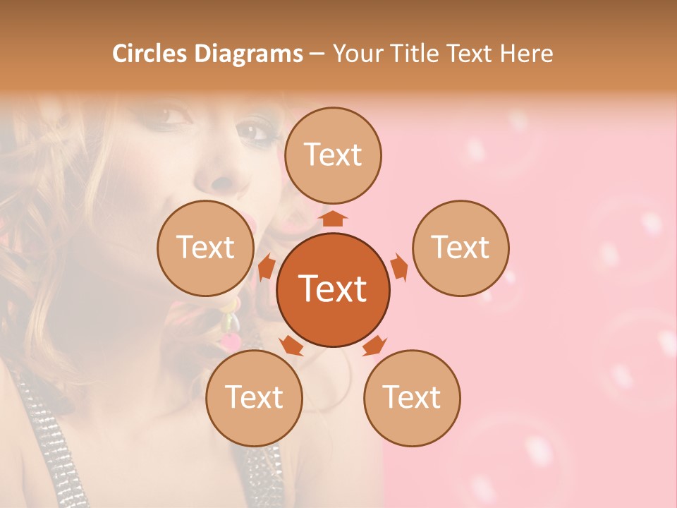 Bubbles Lipstick Portrait PowerPoint Template