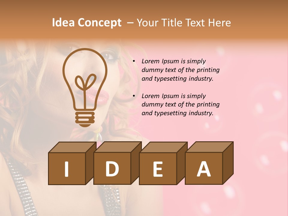 Bubbles Lipstick Portrait PowerPoint Template