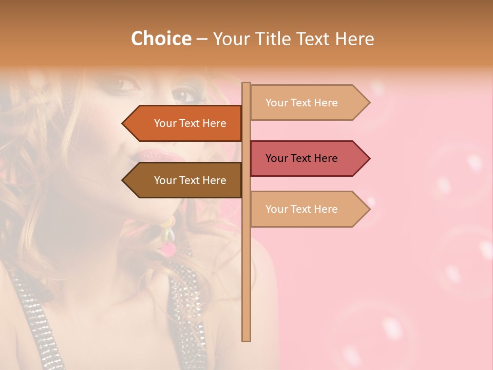 Bubbles Lipstick Portrait PowerPoint Template