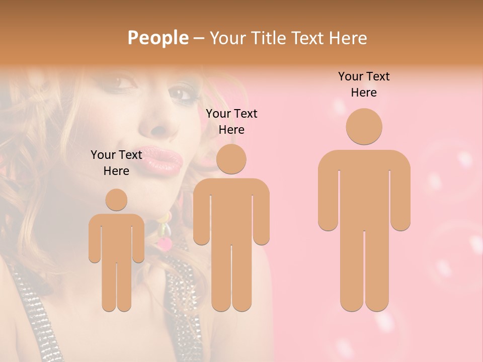 Bubbles Lipstick Portrait PowerPoint Template