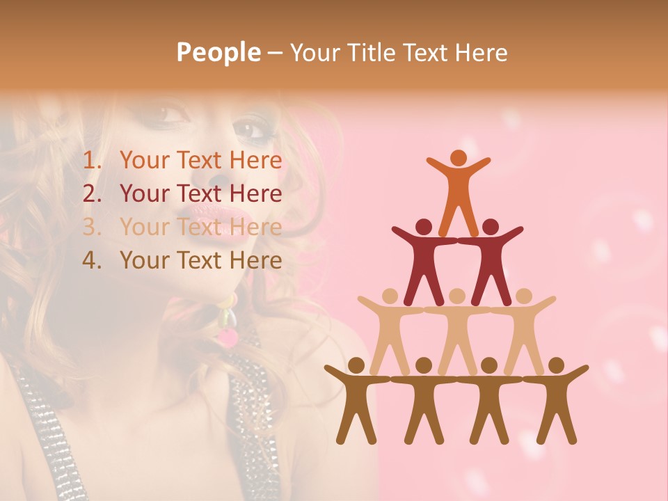 Bubbles Lipstick Portrait PowerPoint Template