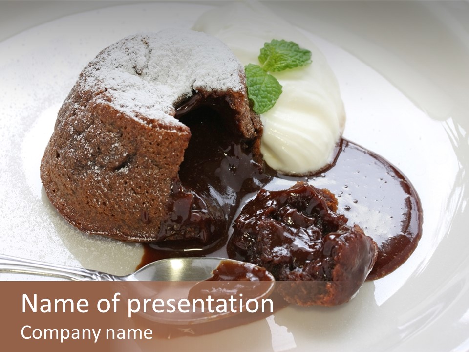 Fondant Au Chocolat Recipe PowerPoint Template