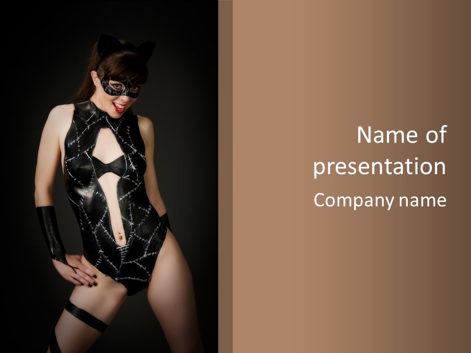 Catwoman Body Paint PowerPoint Template