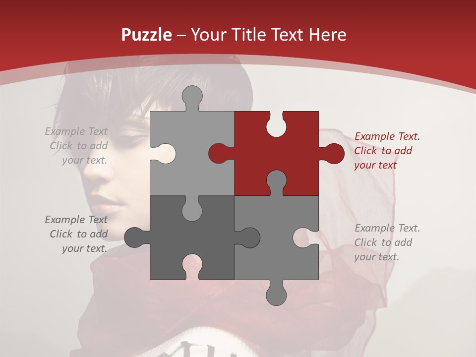 Short Hairstyles Brunette PowerPoint Template