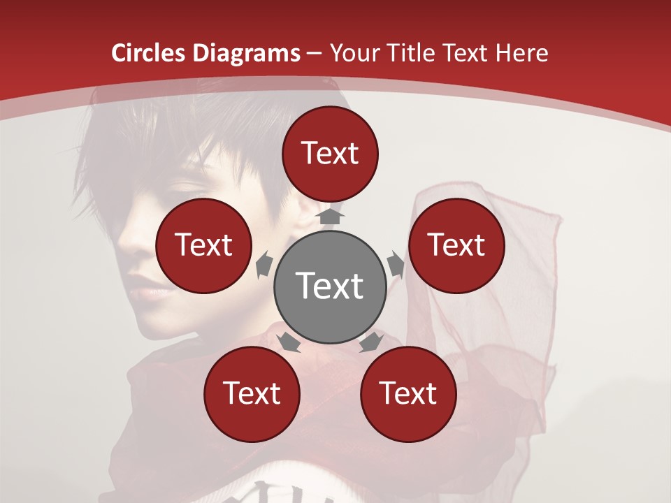 Short Hairstyles Brunette PowerPoint Template