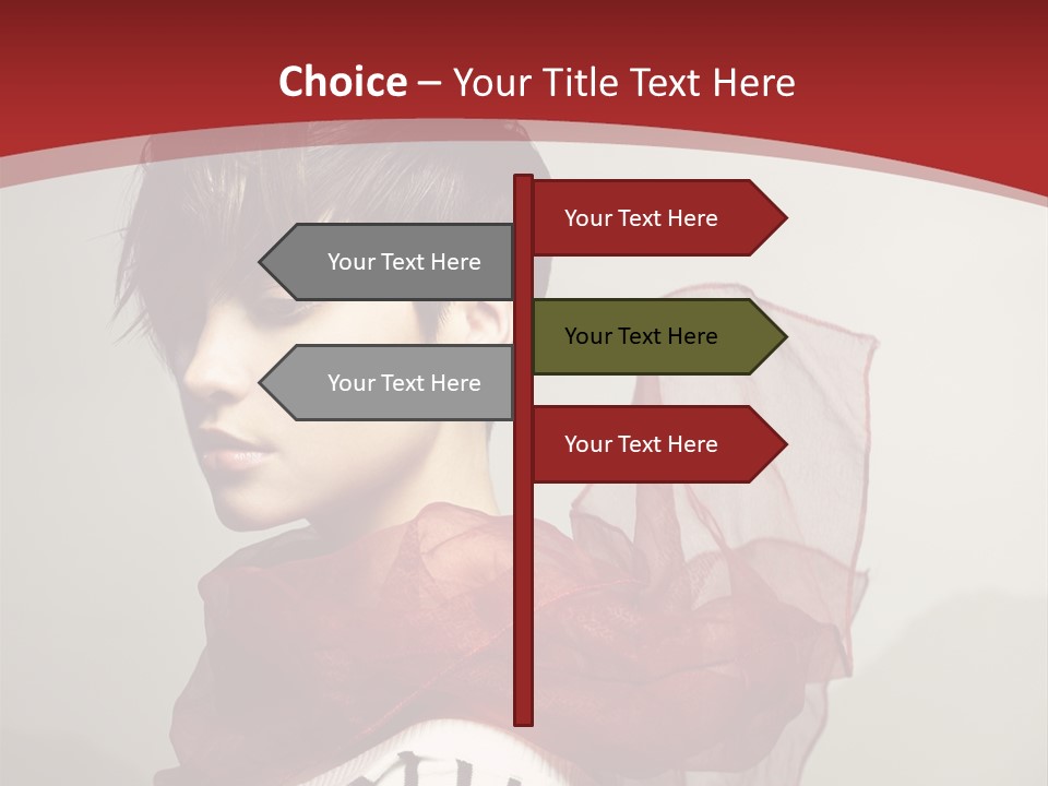 Short Hairstyles Brunette PowerPoint Template