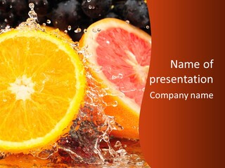 Fruit With Water PowerPoint Template