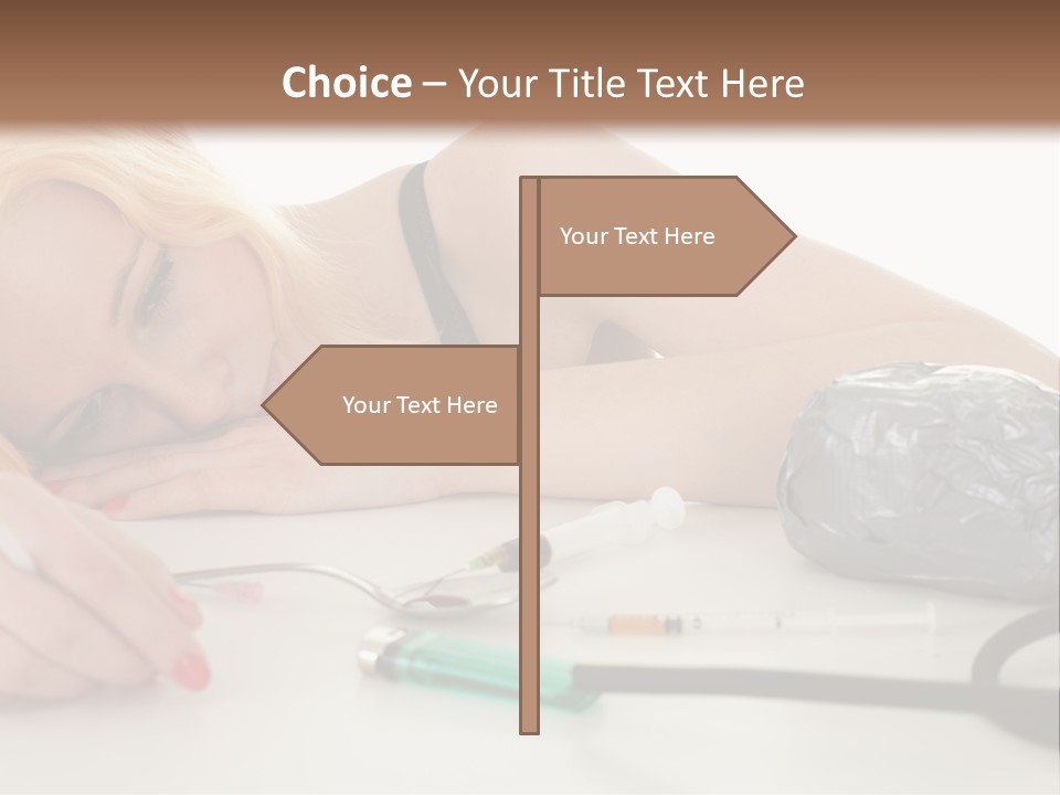 Drug Addict Woman PowerPoint Template