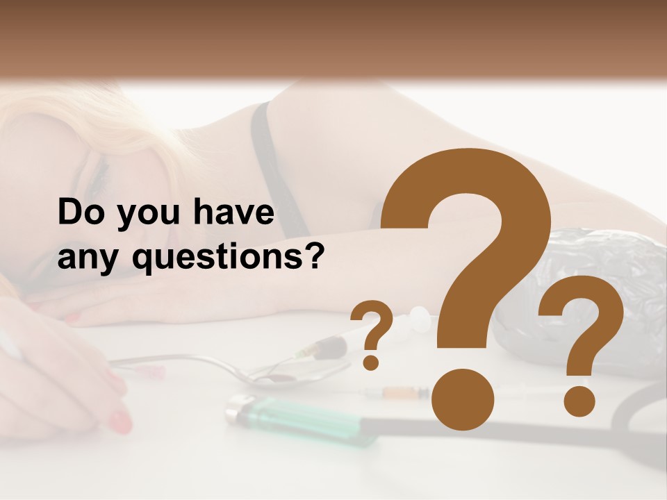 Drug Addict Woman PowerPoint Template