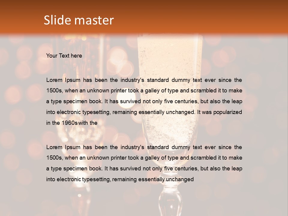 Champagne Poured Into Glass PowerPoint Template