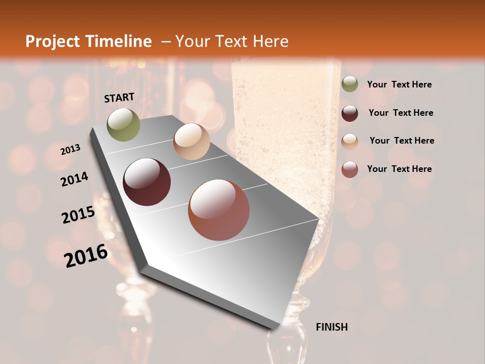 Champagne Poured Into Glass PowerPoint Template