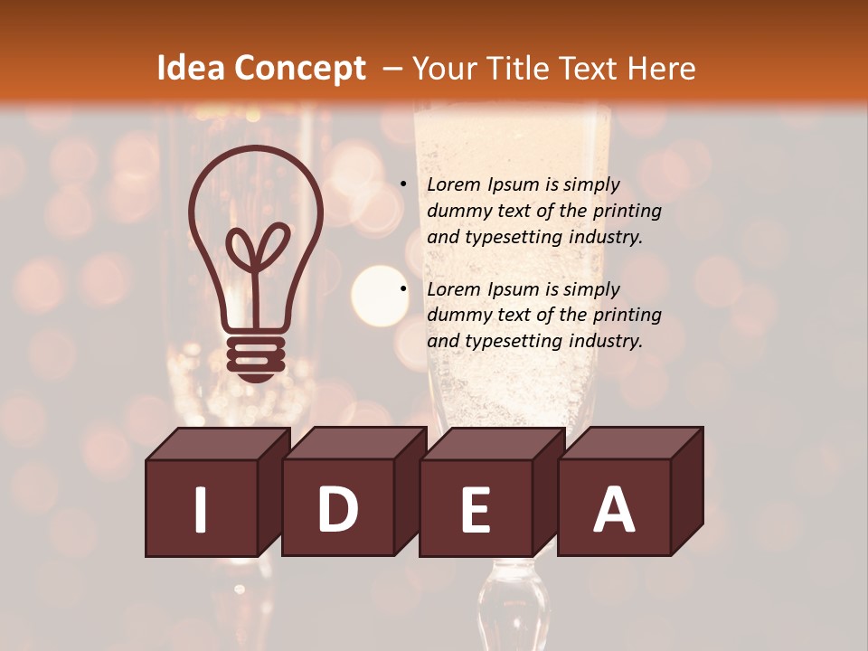 Champagne Poured Into Glass PowerPoint Template