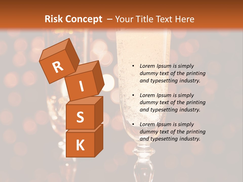 Champagne Poured Into Glass PowerPoint Template