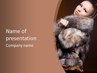 Fur Coat For Women PowerPoint Template