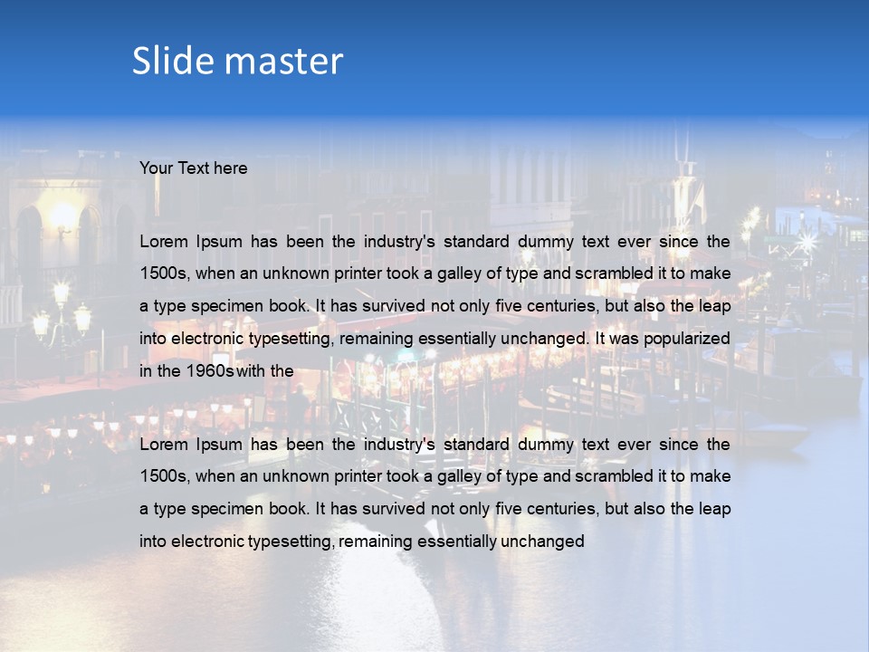Venice Italy At Night PowerPoint Template