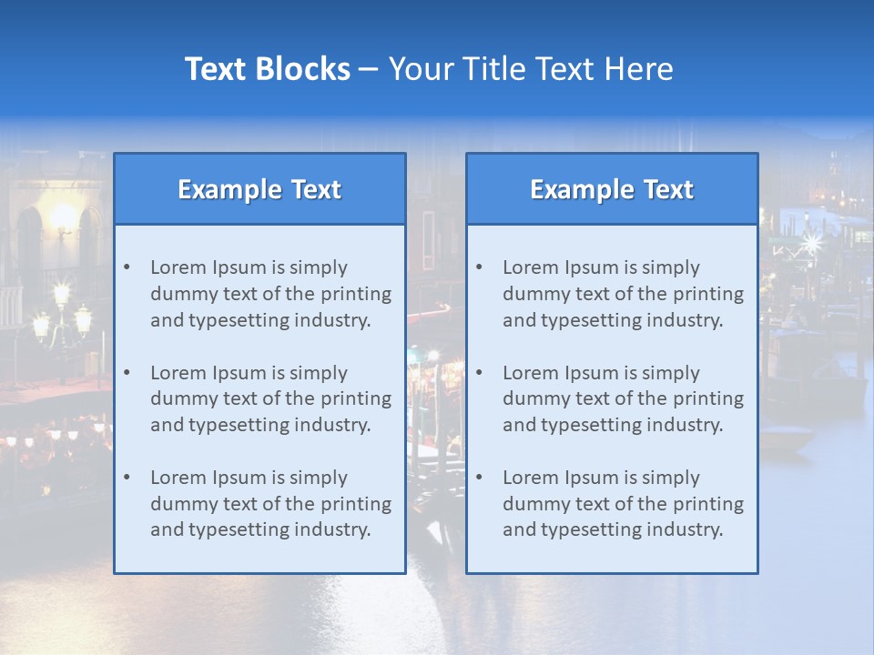 Venice Italy At Night PowerPoint Template