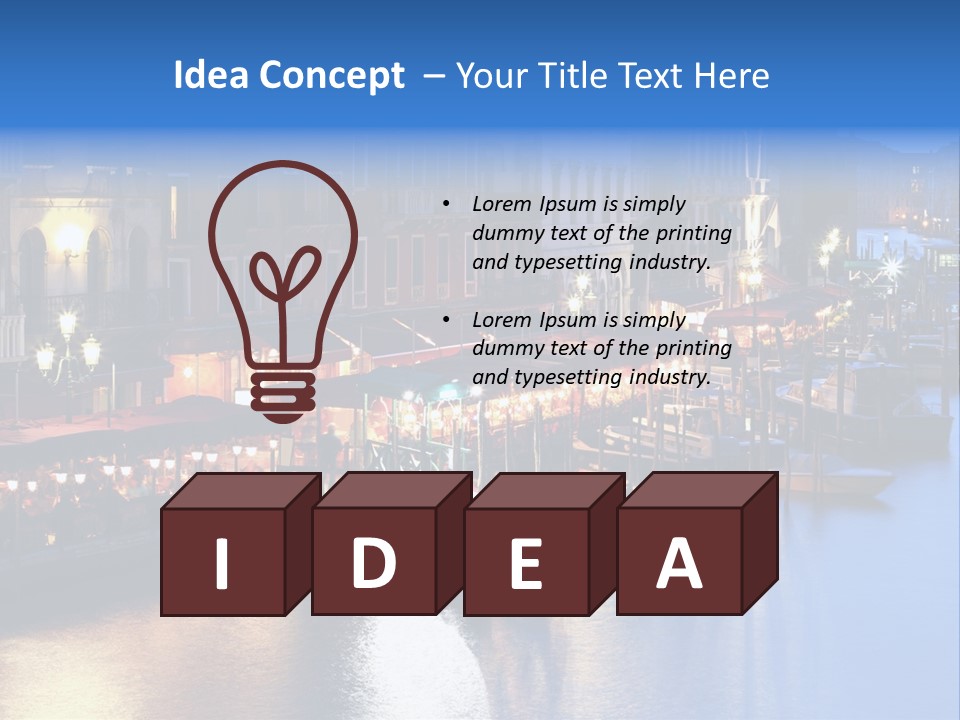 Venice Italy At Night PowerPoint Template