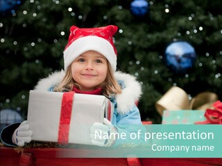 Christmas Little Girl PowerPoint Template