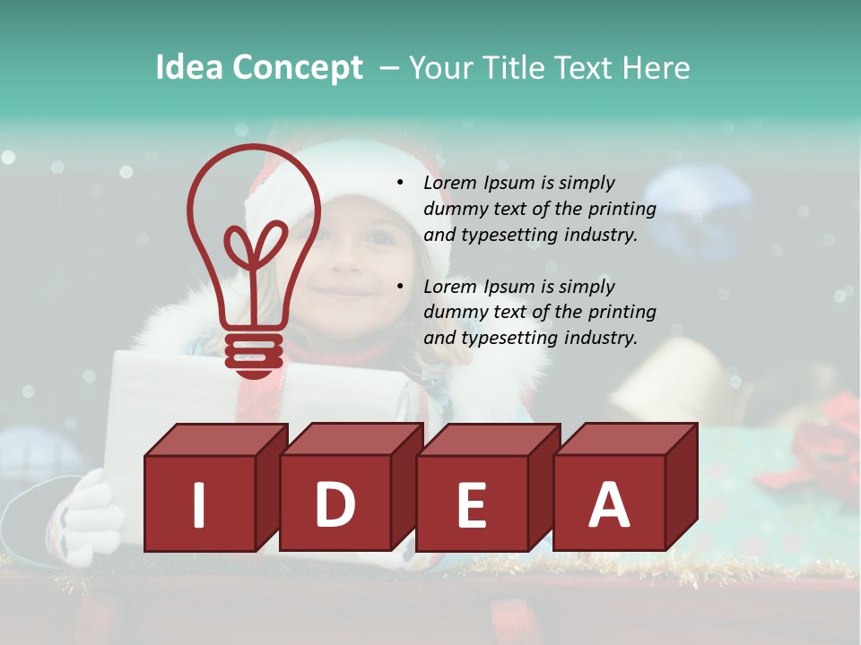 Christmas Little Girl PowerPoint Template