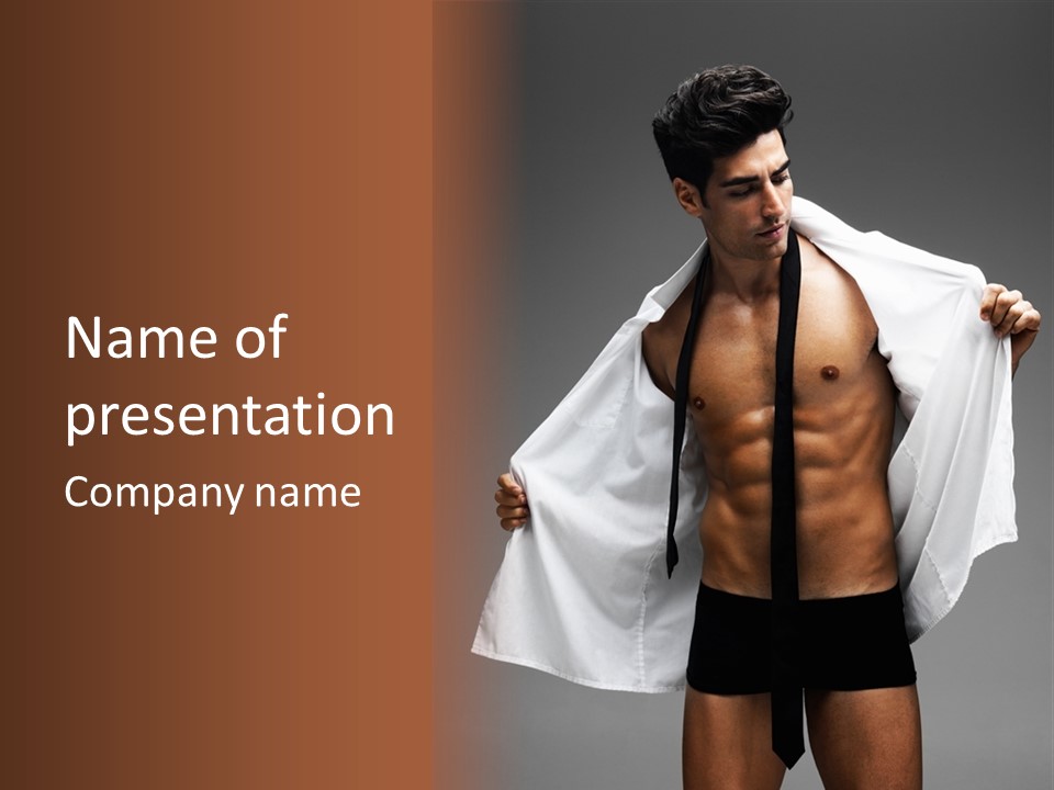 Man With White Shirt PowerPoint Template