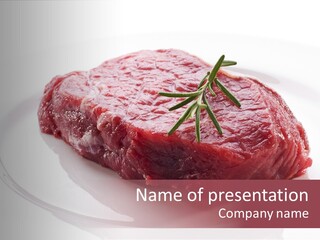 Fresh Rosemary Meat PowerPoint Template