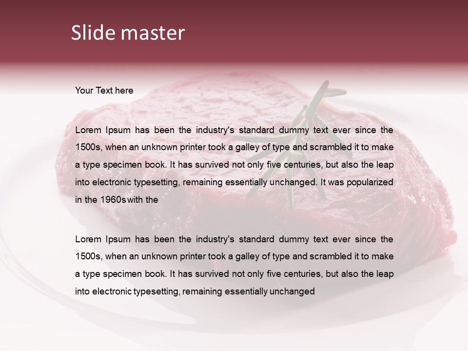 Fresh Rosemary Meat PowerPoint Template