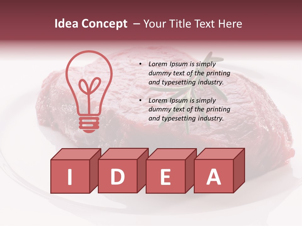 Fresh Rosemary Meat PowerPoint Template