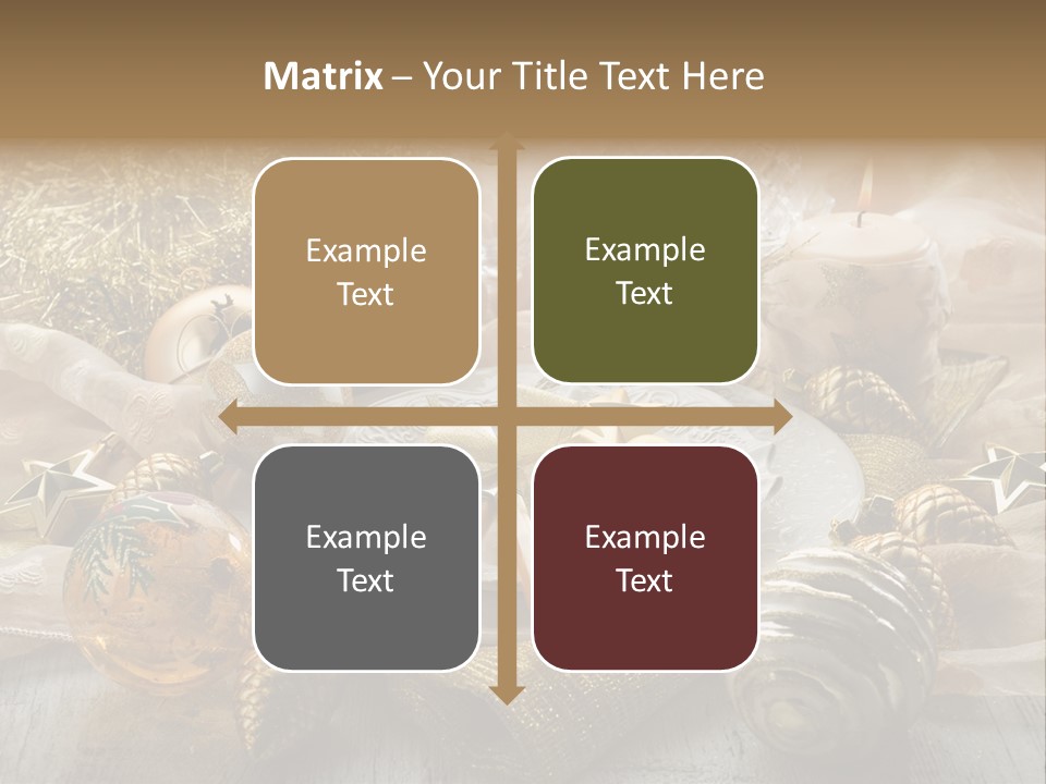 Christmas Table In Gold PowerPoint Template