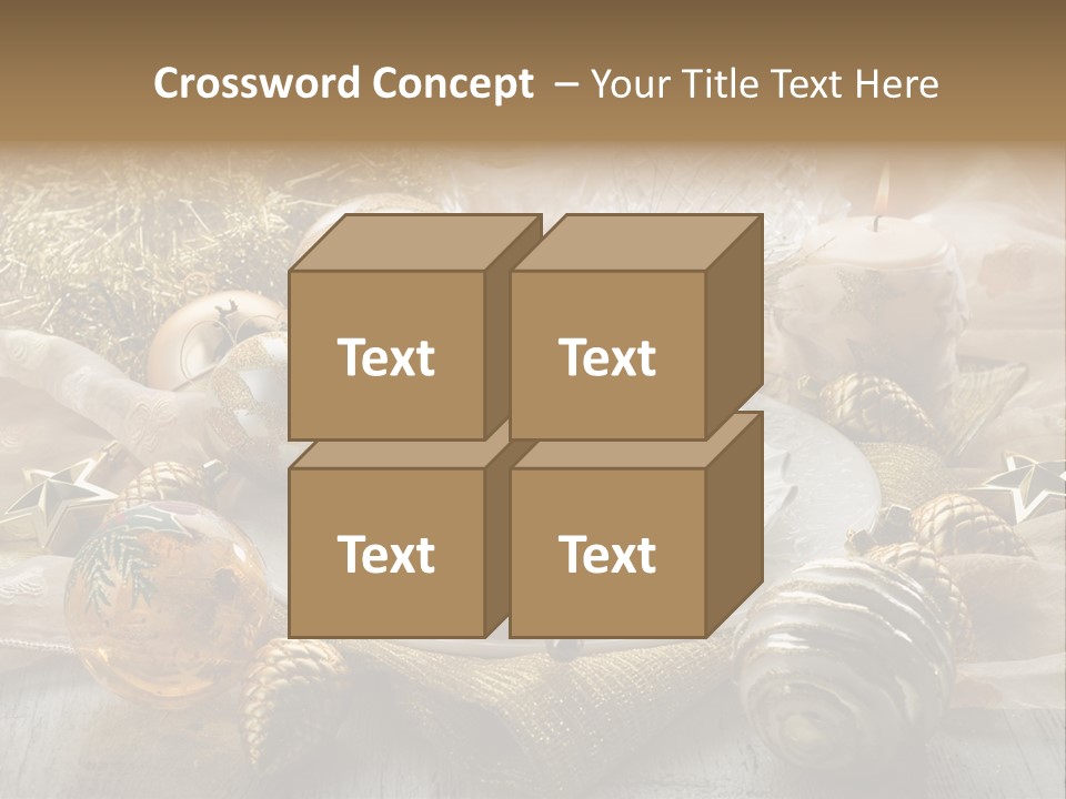Christmas Table In Gold PowerPoint Template
