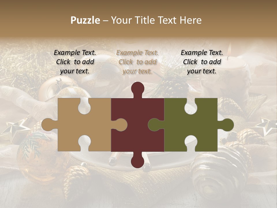 Christmas Table In Gold PowerPoint Template