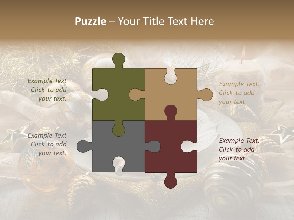 Christmas Table In Gold PowerPoint Template