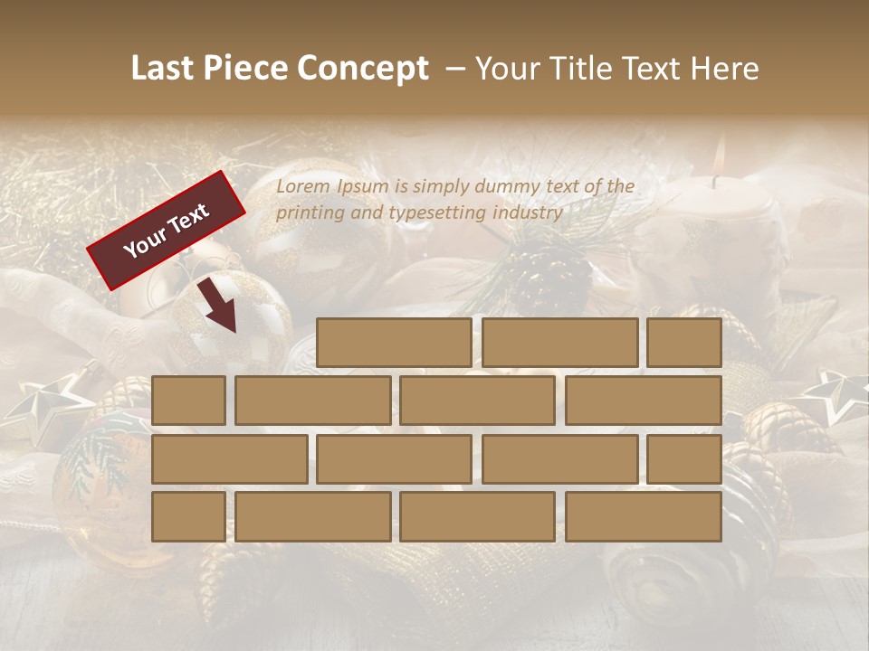 Christmas Table In Gold PowerPoint Template